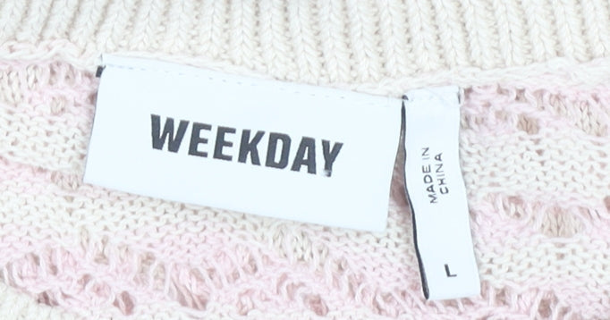 Womens UK Size L Weekday Pink Pullover Jumper