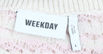Womens UK Size L Weekday Pink Pullover Jumper