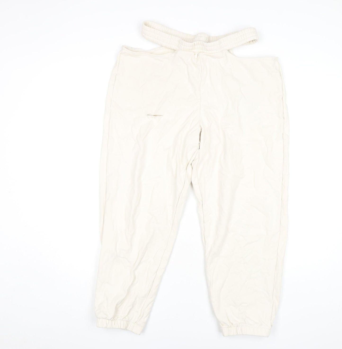 Oh Polly Women's Ivory Jogger Trousers Size L