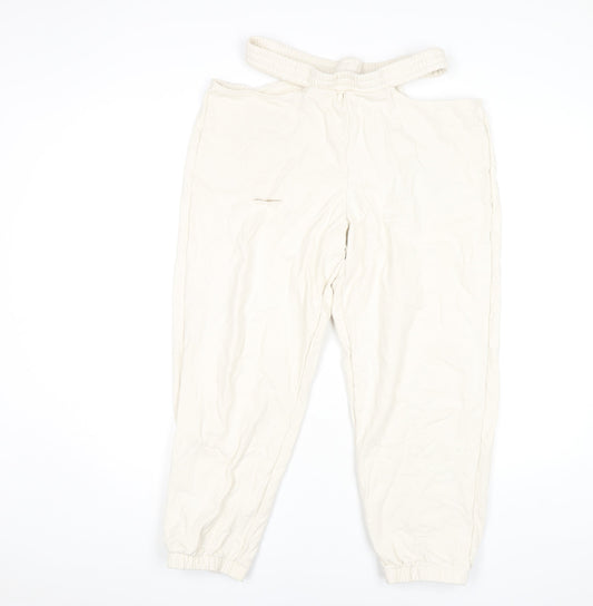 Oh Polly Women's Ivory Jogger Trousers Size L