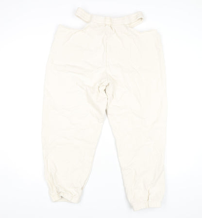 Oh Polly Women's Ivory Jogger Trousers Size L