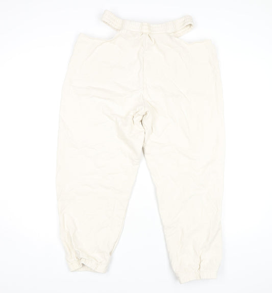 Oh Polly Women's Ivory Jogger Trousers Size L