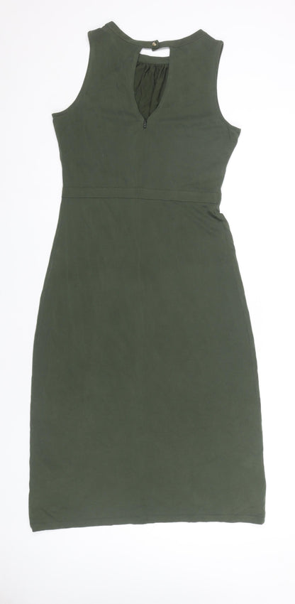 Oasis Women's Green Sheath Dress, Size S, Knee Length