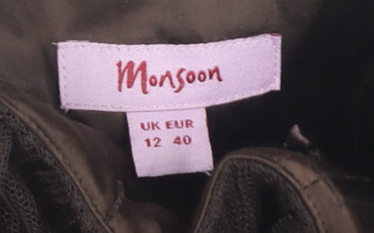 Monsoon Women's Brown Sequin Strapless Dress Size 12