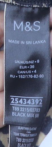 Marks and Spencer Women's Black Animal Print Skirt Size 8