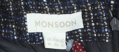 Monsoon Womens Blue Knee Length Pencil Dress Size 10