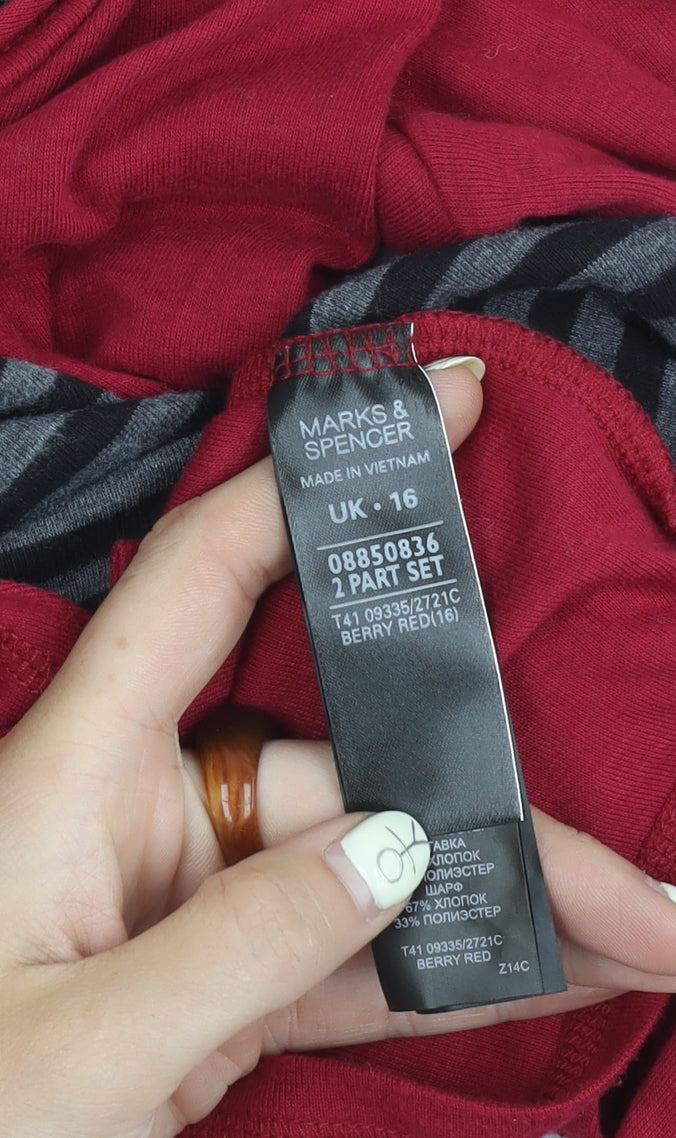 Womens UK Size 16 Marks and Spencer Red Cardigan Jumper