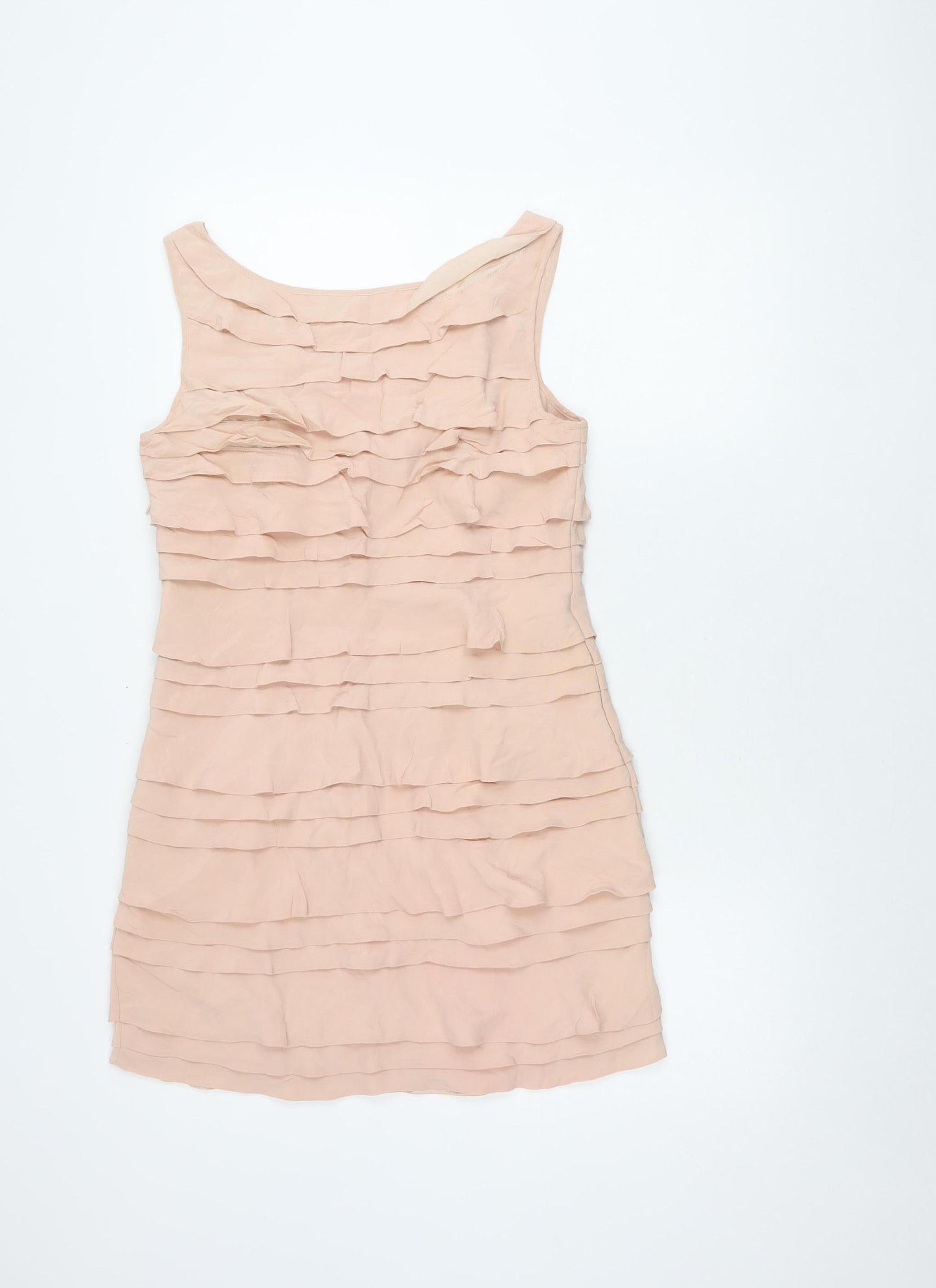 French Connection Women's Beige Silk Dress Size 10