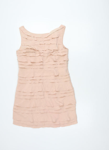 French Connection Women's Beige Silk Dress Size 10