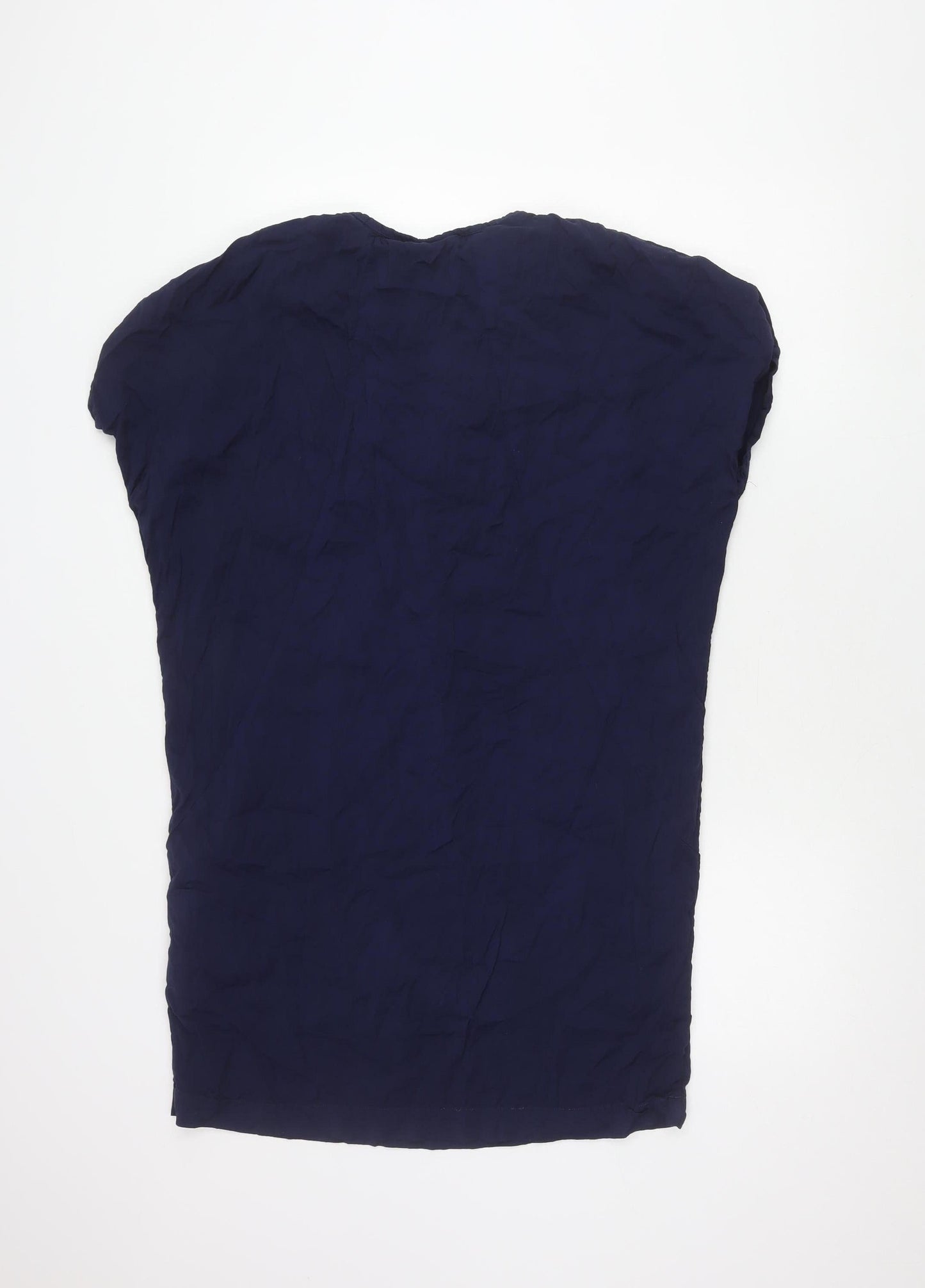 Ghost London Women's Blue V-Neck Dress Short Sleeve