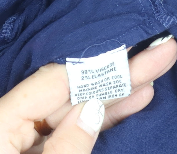 Ghost London Women's Blue V-Neck Dress Short Sleeve