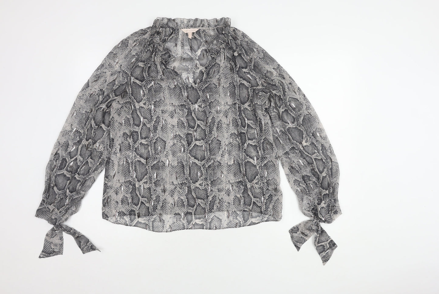 Rebecca Taylor Women’s Grey Silk Long Sleeve Blouse