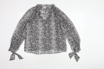 Rebecca Taylor Women’s Grey Silk Long Sleeve Blouse