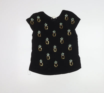 Womens UK Size 12 H&M Black  T-Shirt