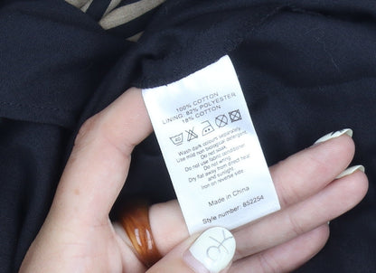 Monsoon Women's Black Striped V-Neck Dress Size 10