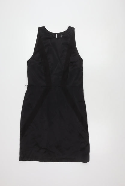 Oasis Women's Black Sleeveless Zip Dress Size 12