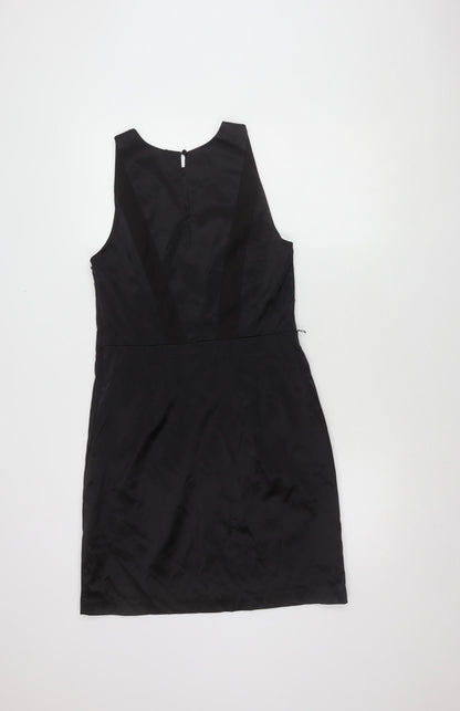 Oasis Women's Black Sleeveless Zip Dress Size 12