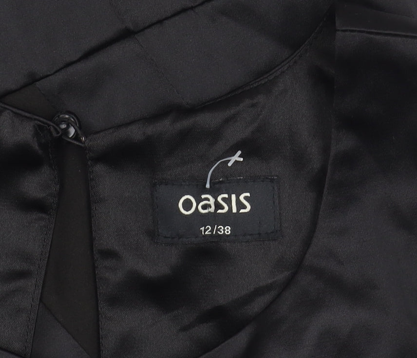 Oasis Women's Black Sleeveless Zip Dress Size 12