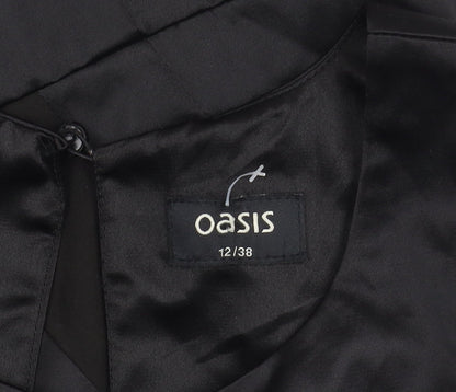 Oasis Women's Black Sleeveless Zip Dress Size 12