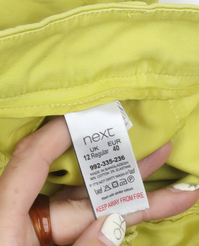 Womens UK Size 12 NEXT Regular Fit Chino Green Trousers