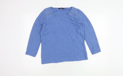 ISLE Women's Blue Basic Blouse - Size 10, Crochet Detail