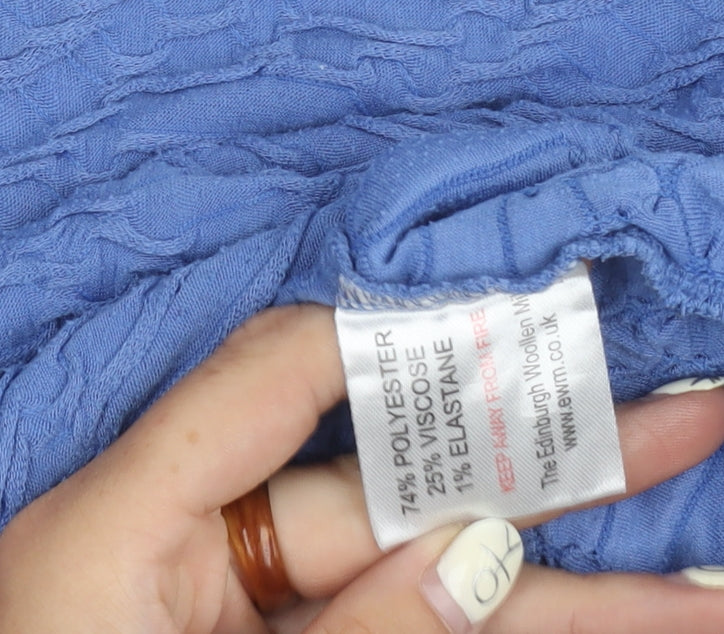 ISLE Women's Blue Basic Blouse - Size 10, Crochet Detail