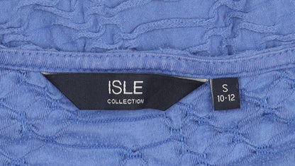 ISLE Women's Blue Basic Blouse - Size 10, Crochet Detail