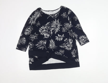 Womens UK Size 10 VIZ-A-VIZ Blue Basic Blouse