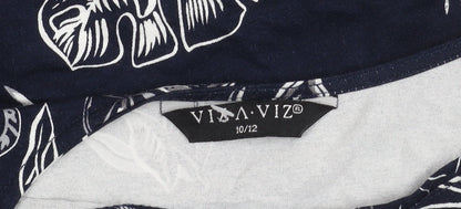 Womens UK Size 10 VIZ-A-VIZ Blue Basic Blouse
