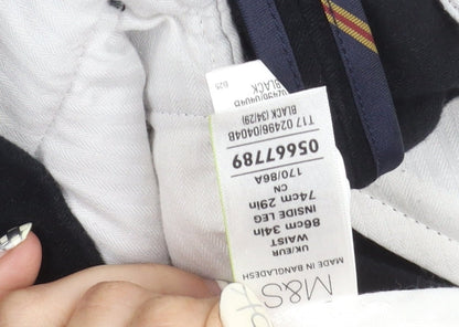 Marks and Spencer Men's Black 2XL Trousers with Pockets