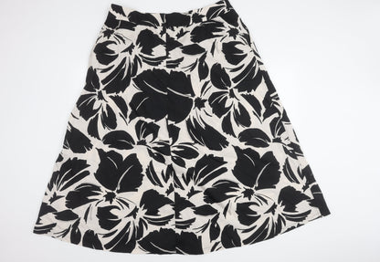 Marks and Spencer Women's Black Floral Cotton Skirt Size 18