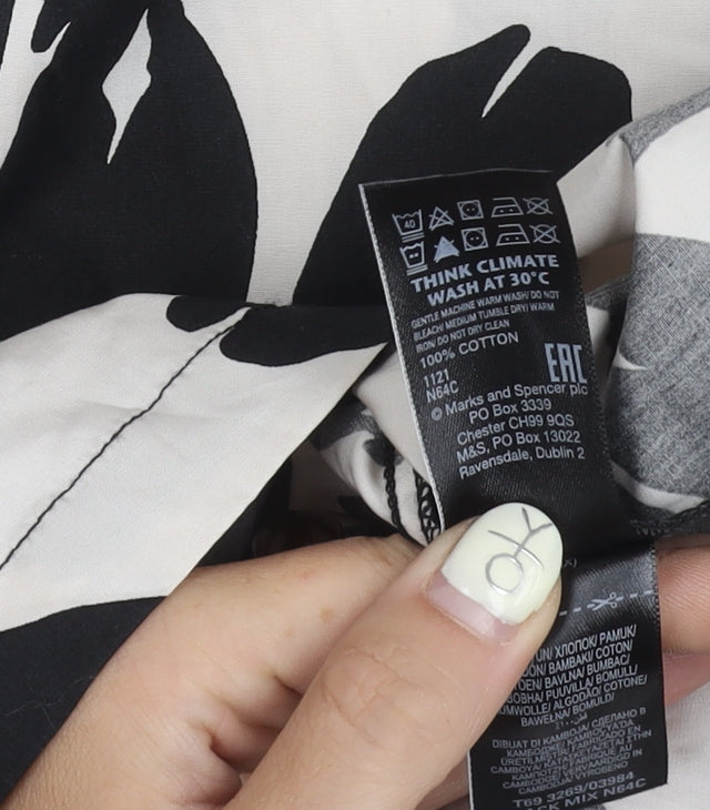 Marks and Spencer Women's Black Floral Cotton Skirt Size 18