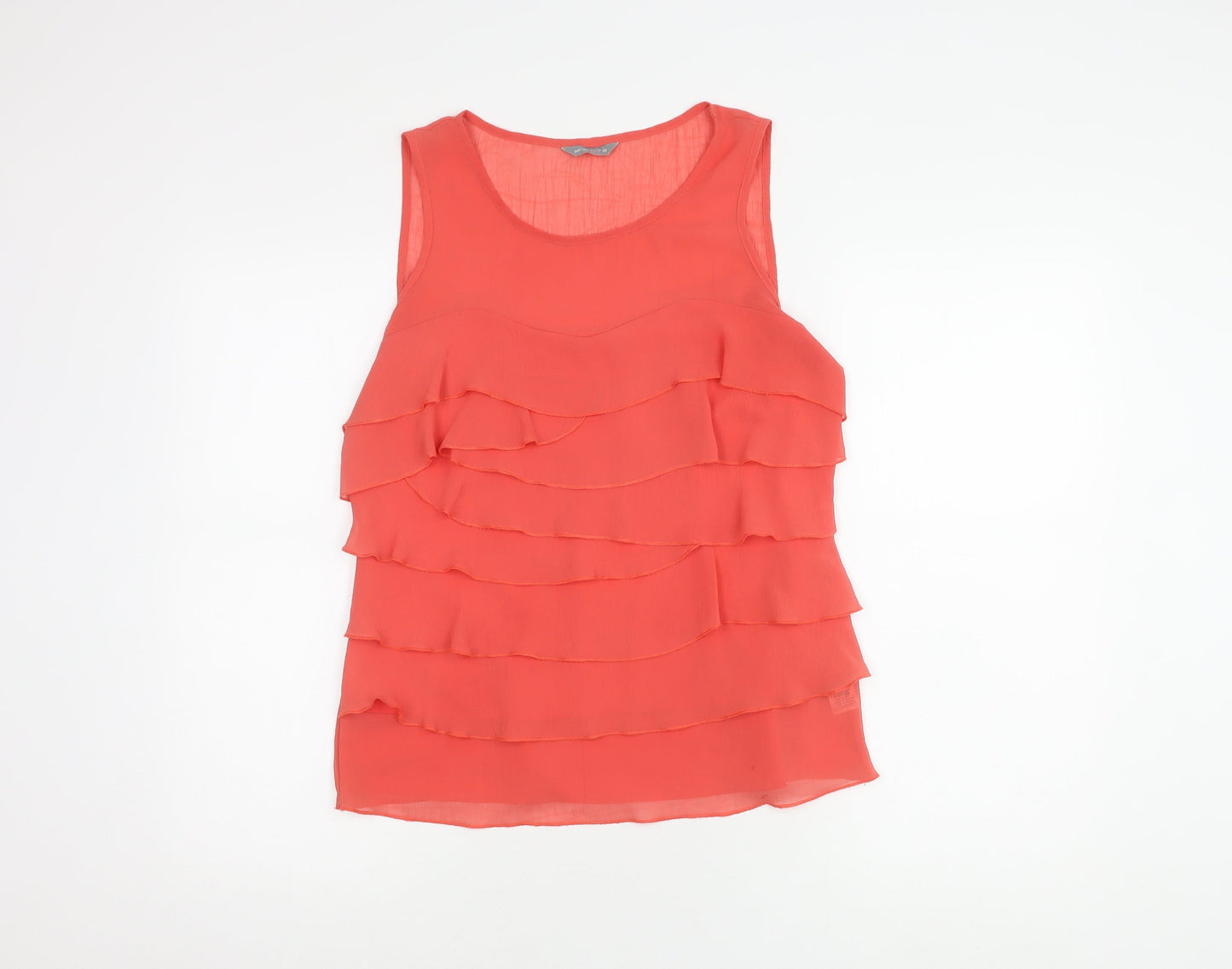 Womens UK Size 10 Per Una Red Ruffle Tank
