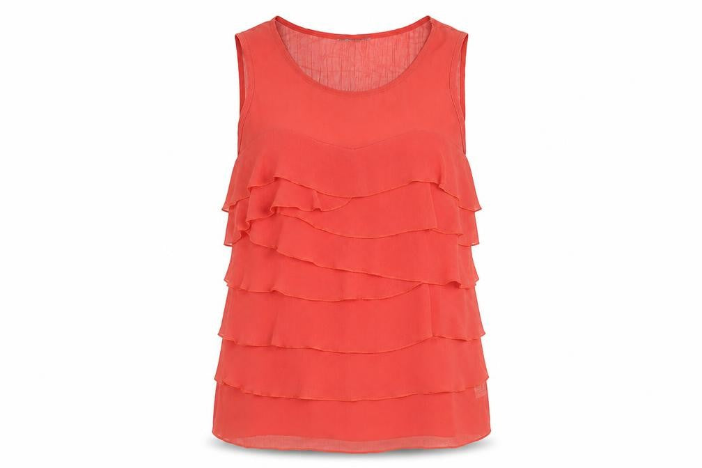Womens UK Size 10 Per Una Red Ruffle Tank