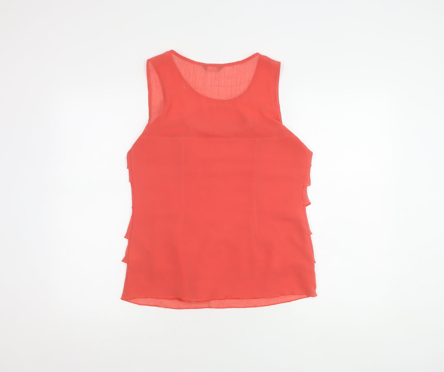 Womens UK Size 10 Per Una Red Ruffle Tank
