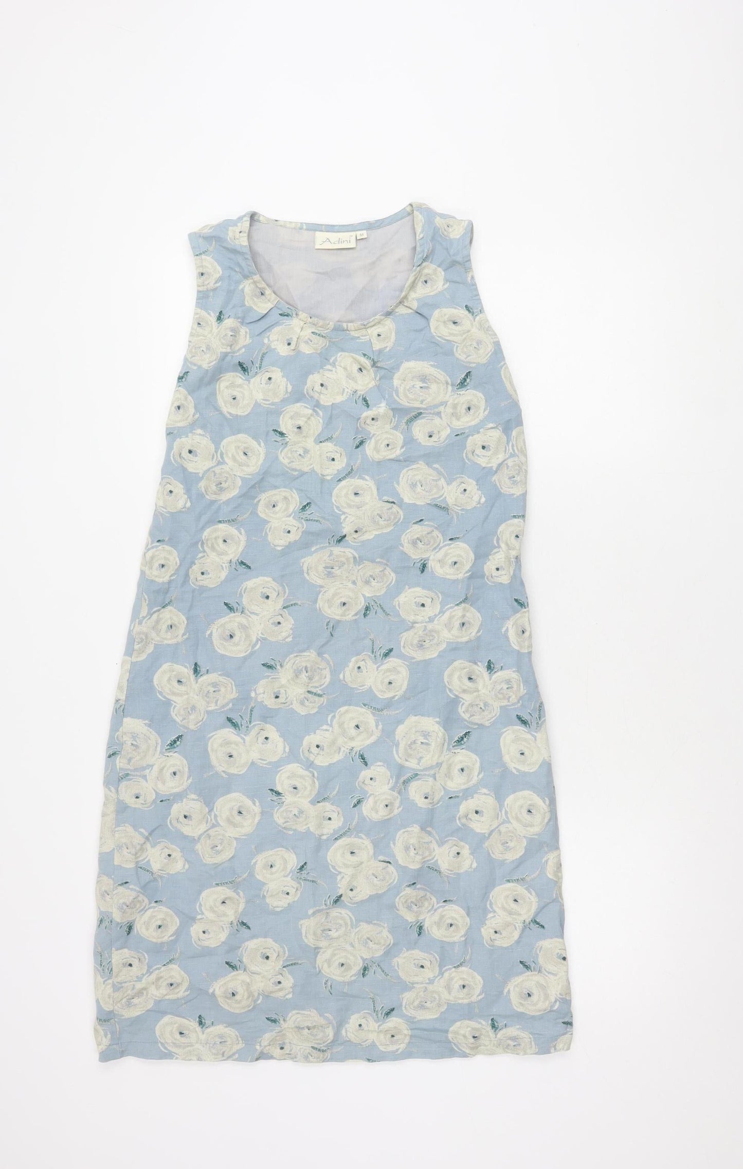 Adini Women's Blue Floral Sleeveless Dress M