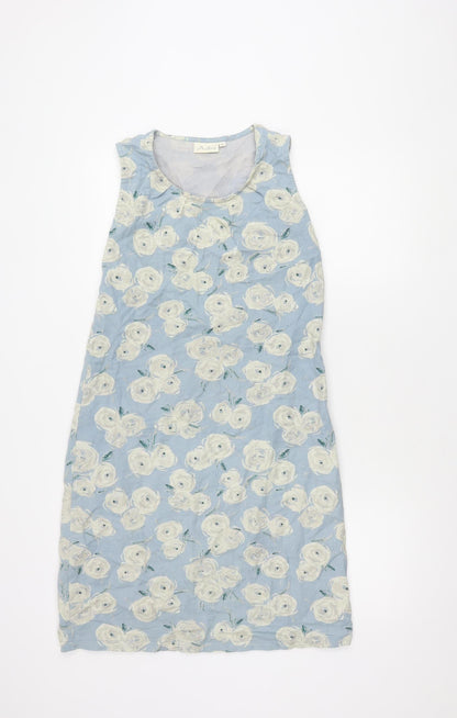 Adini Women's Blue Floral Sleeveless Dress M