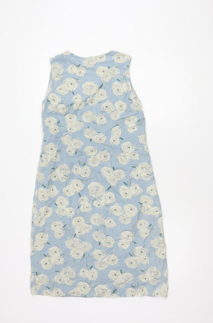 Adini Women's Blue Floral Sleeveless Dress M