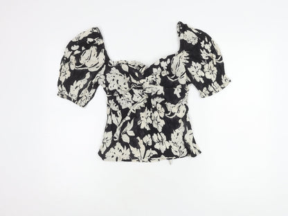 Womens UK Size M MNG Black Basic Blouse