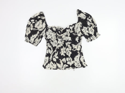 Womens UK Size M MNG Black Basic Blouse