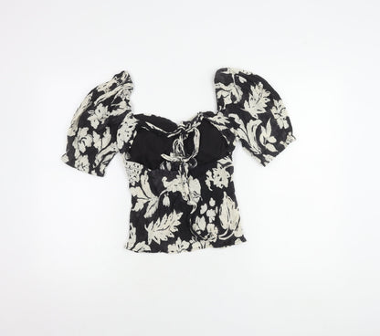 Womens UK Size M MNG Black Basic Blouse