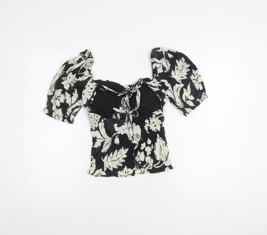 Womens UK Size M MNG Black Basic Blouse