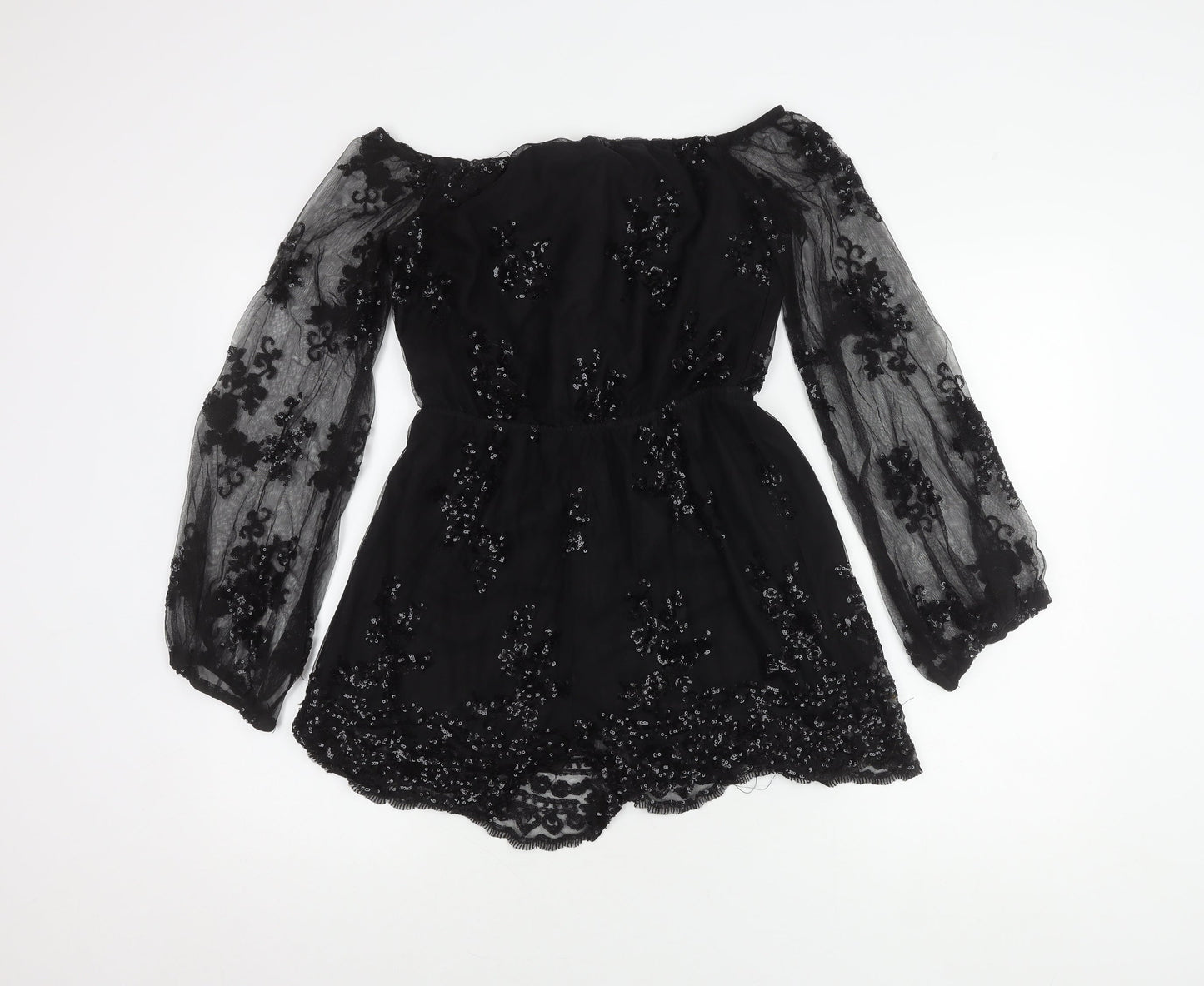 Love & Other Things Women Black L Sequin Party Dress