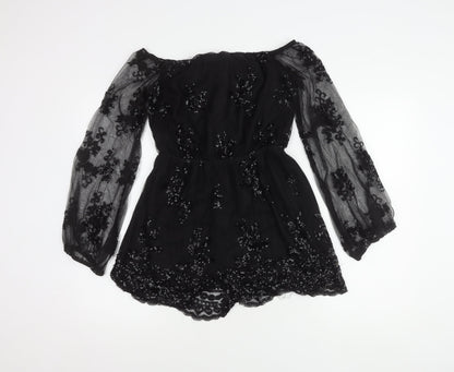 Love & Other Things Women Black L Sequin Party Dress