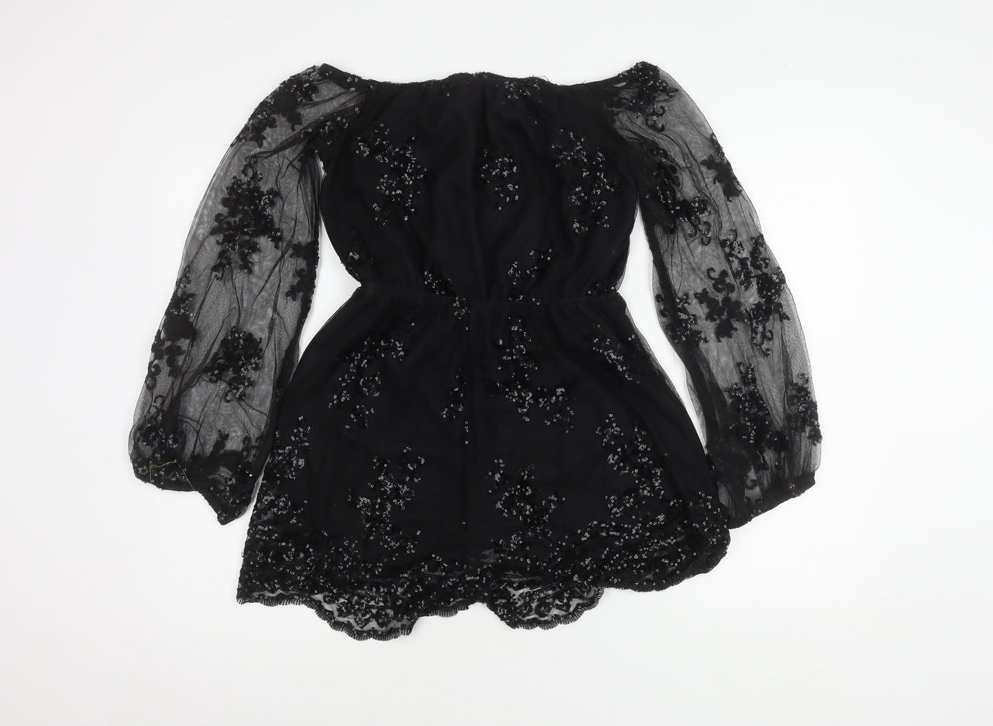 Love & Other Things Women Black L Sequin Party Dress