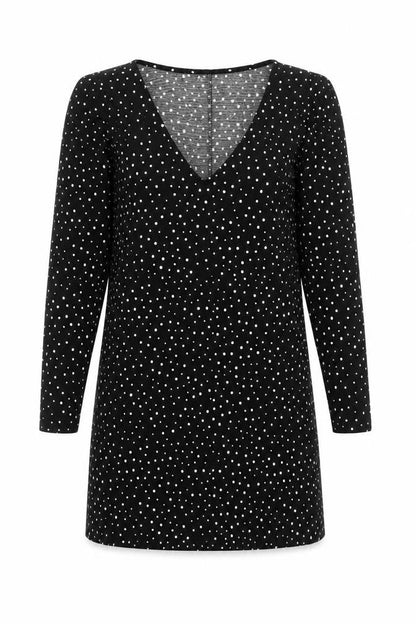 MNG Women's XS Black Polka Dot Jersey Dress