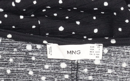 MNG Women's XS Black Polka Dot Jersey Dress