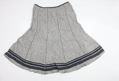 Per Una Women's Grey A-Line Midi Skirt Size 18