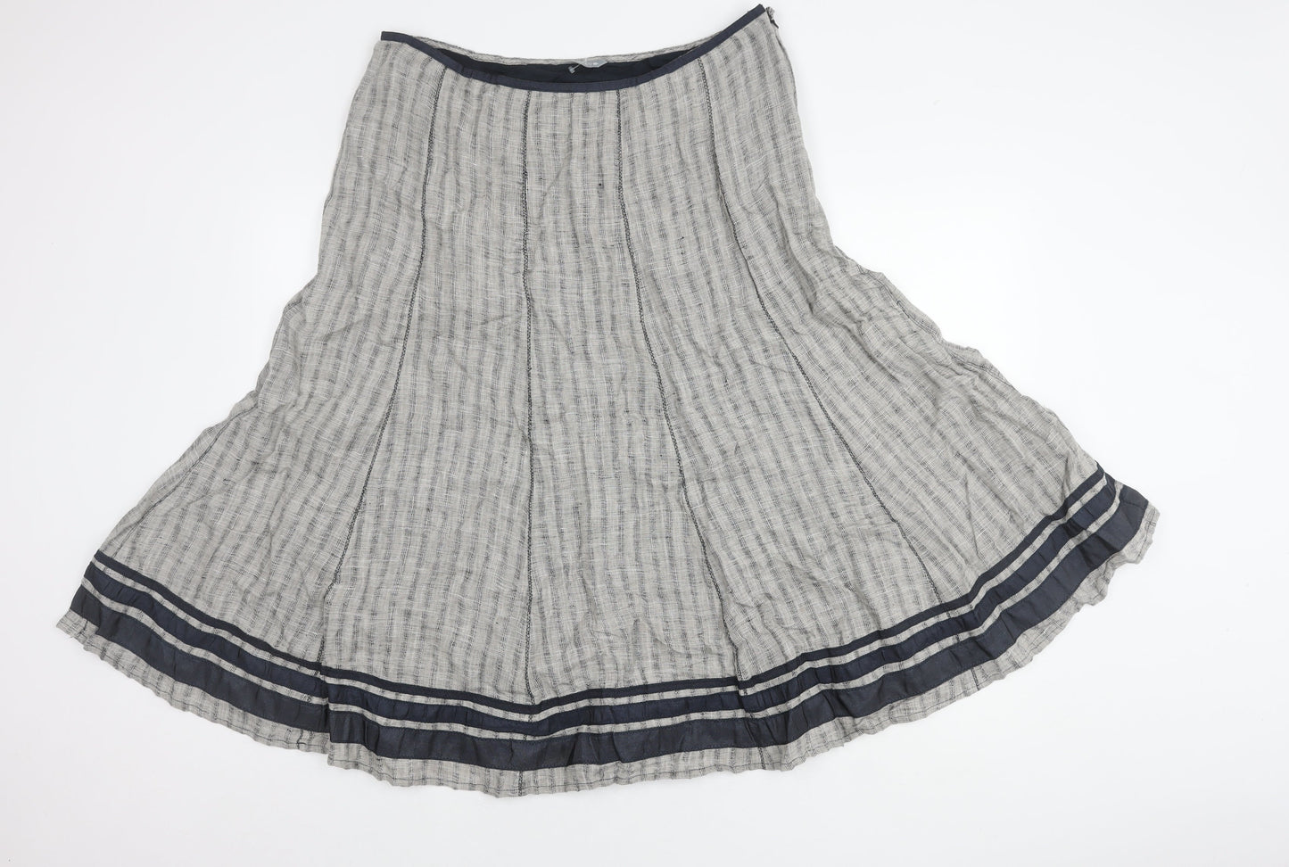 Per Una Women's Grey A-Line Midi Skirt Size 18