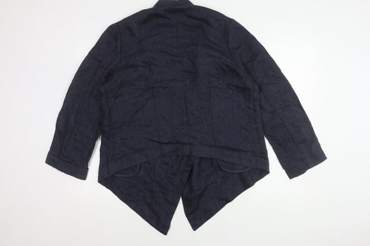 Coldwater Creek Women's Blue Linen Blazer, Size M
